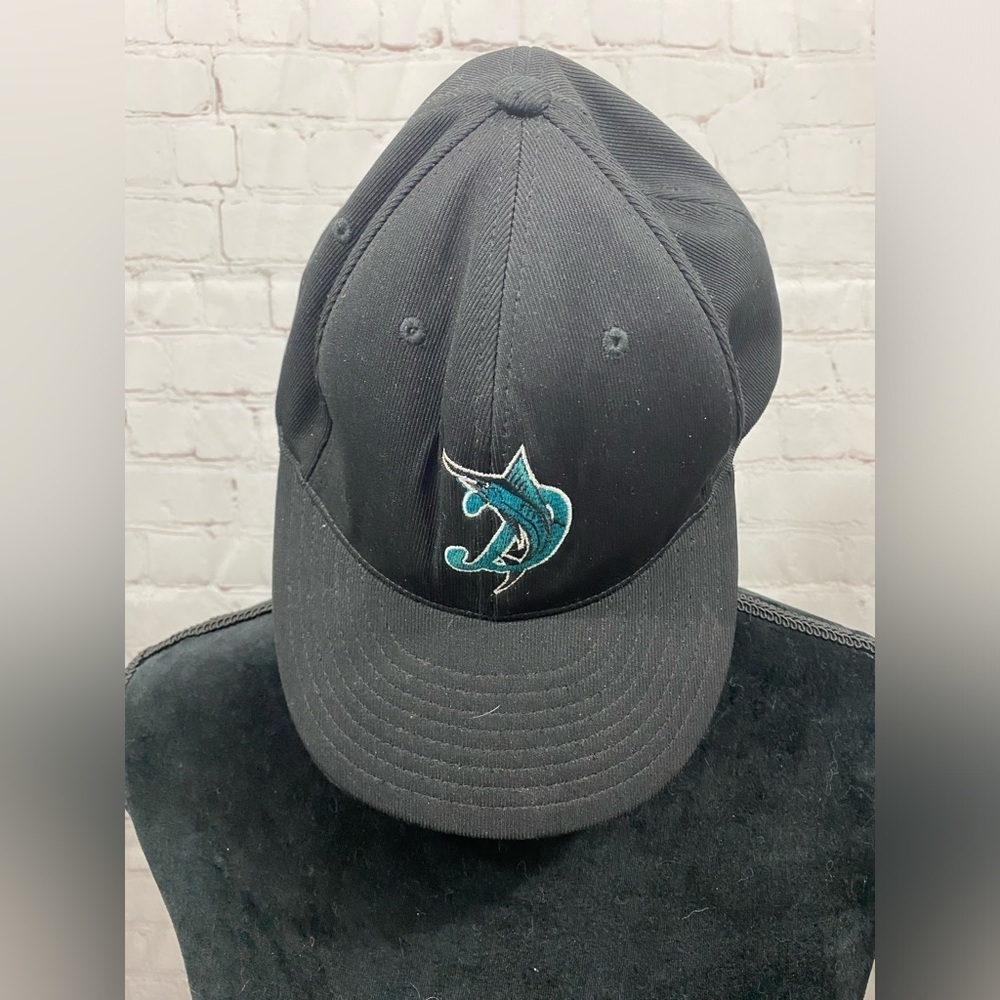 D Marlins Black Richardson Flex Fit Sports Team Baseball Hat #34